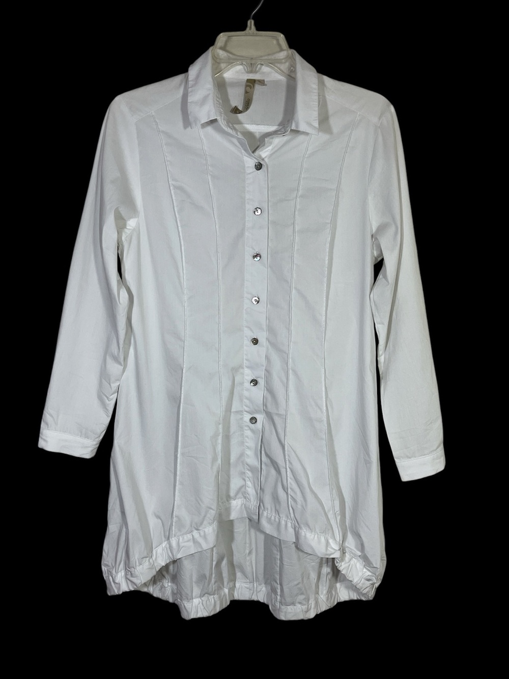 Comfy USA White Button Down Dress Shirt Blouse Small S Long Sleeve Workwear EUC